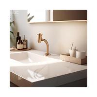 Torneira De Mesa Para Banheiro Bica Baixa Basic Rose Gold Matte Celite - 2