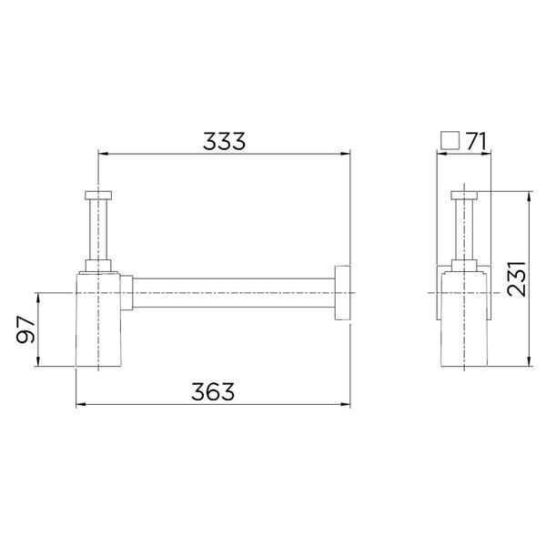 Sifão Para Lavatório Square Com Copo Cromado Docol - 3