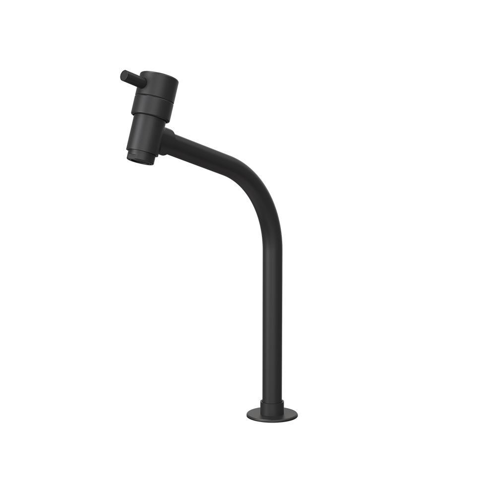 Torneira Bica Alta Para Lavatório Mesa Cuba Sobrepor Eva 90 1208 Preto Fosco Fani - 1