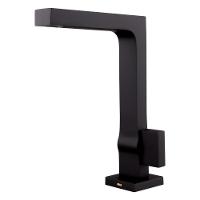 Torneira Para Lavatório De Mesa Bica Alta Horus 450 Preto Fosco Fani - 1