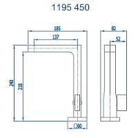 Torneira Para Lavatório De Mesa Bica Alta Horus 450 Preto Fosco Fani - 7