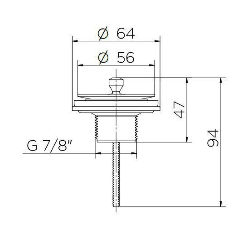 Válvula De Saída D'água Universal Com Tampa De Metal Luxo Docol - 5