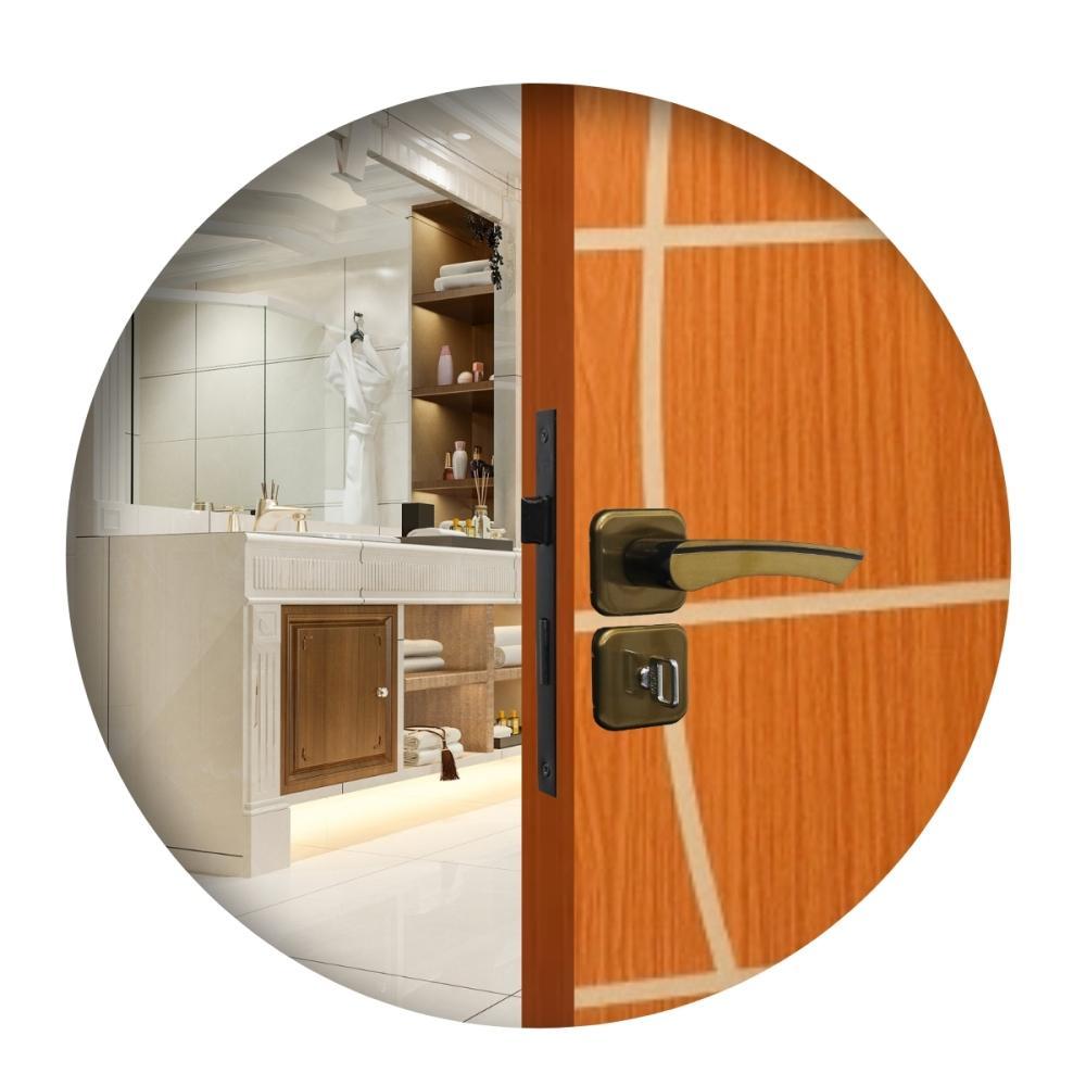 Fechadura Para Porta De Banheiro Roseta Genebra Bronze Latonado MGM 40mm - 3