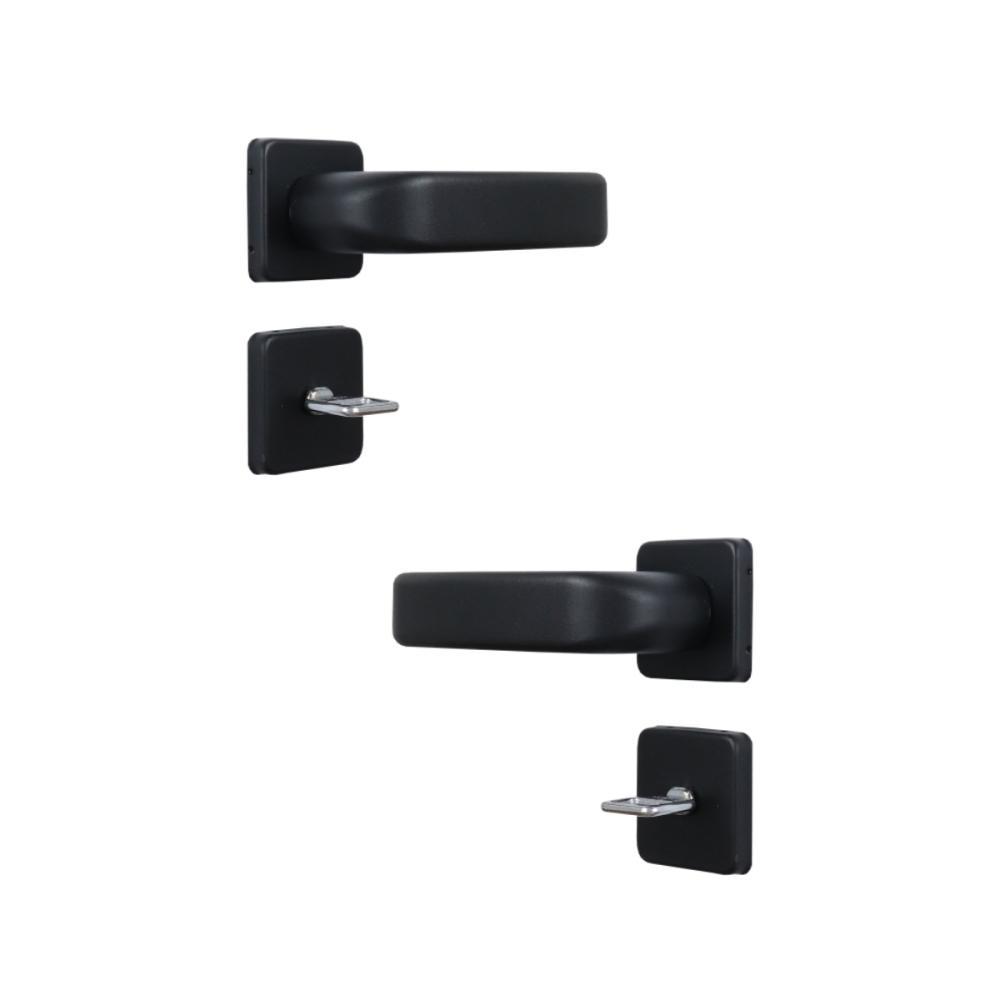 Fechadura Para Porta De Banheiro Roseta Firenze Preto Fosco MGM 40mm - 6