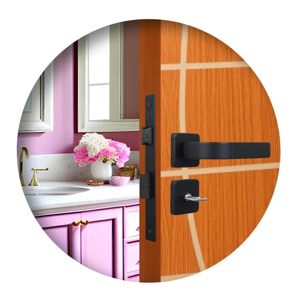 Fechadura Para Banheiro Roseta Módena Preto Fosco MGM 40mm  - 2