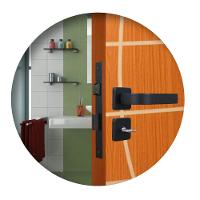 Fechadura Para Banheiro Roseta Módena Preto Fosco MGM 40mm 