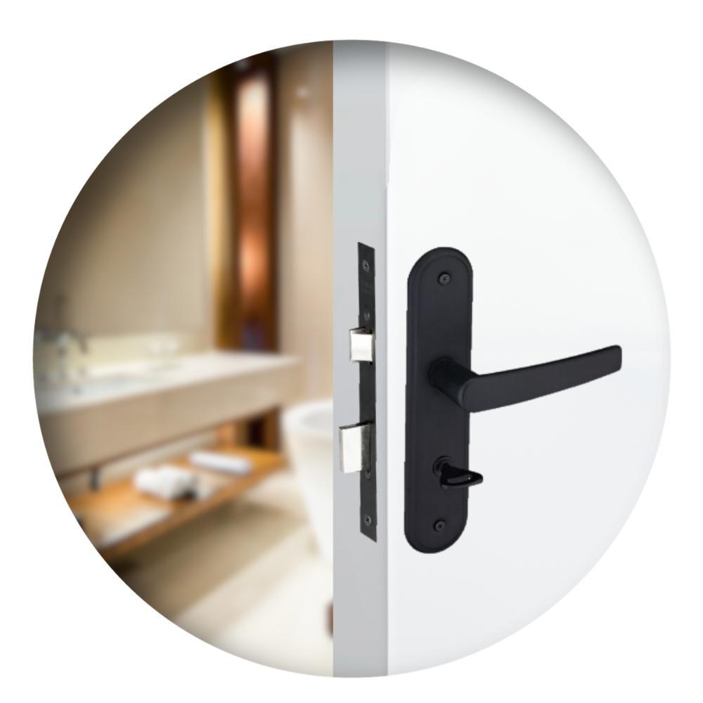 Fechadura Para Porta Banheiro Espelho Concept 401 Preta Pado 40mm - 1