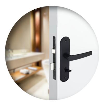 Fechadura Para Porta Banheiro Espelho Concept 401 Preta Pado 40mm