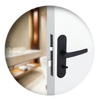 Fechadura Para Porta Banheiro Espelho Concept 401 Preta Pado 40mm - 1