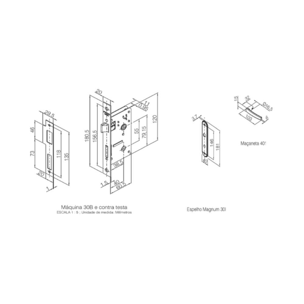 Fechadura Para Porta Banheiro Espelho Concept 401 Cromada Pado 40mm - 4