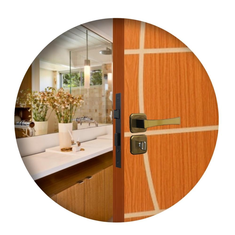 Fechadura Para Porta De Banheiro Roseta Paris Bronze Latonado MGM 40mm - 1