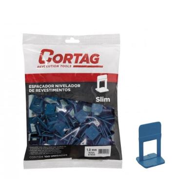 Espaçador Nivelador Slim 1,0mm Azul Cortag C/300 Peças