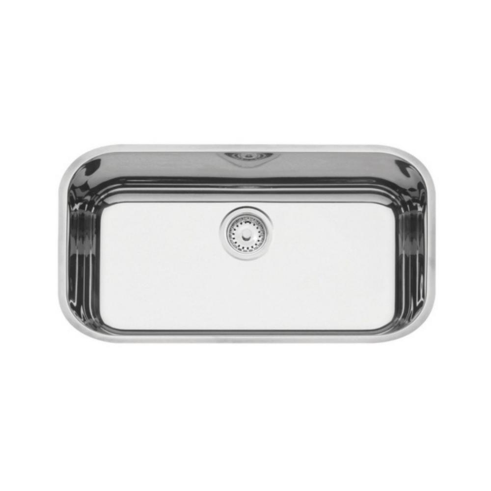 Cuba Lavínia 56 BL em aço inox alto brilho 56x34cm com válvula Tramontina com Sifão Sanfonado Universal Simples 1.1/2" - 4