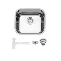 Cuba De Inox N0 Lavínia 40x34x17cm 3.1/2' Com Válvula 94020/207 Alto Brilhante Tramontina com Sifão Universal Com Copo - 1