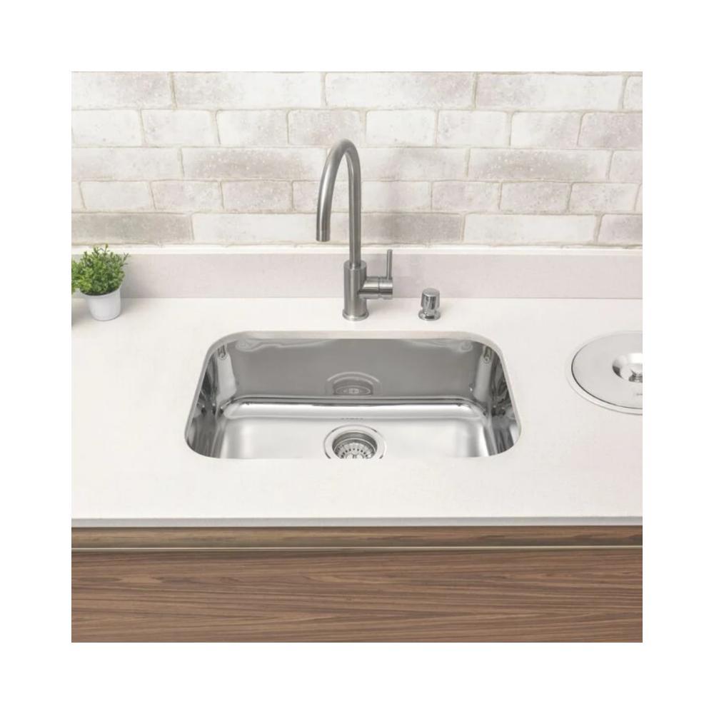 Cuba De Inox N0 Lavínia 40x34x17cm 3.1/2' Com Válvula 94020/207 Alto Brilhante Tramontina com Sifão Sanfonado Universal Simples 1.1/2" - 4