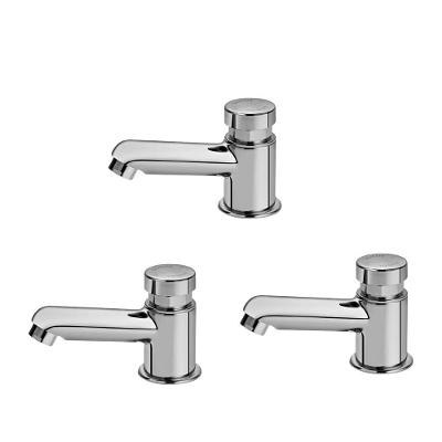 Kit 3 Torneira Para Lavatório De Mesa Pressmatic Compact Cromada Docol