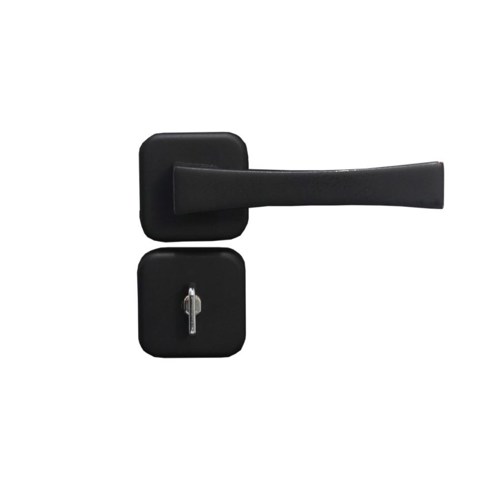 Kit 2 Fechadura Paris Banheiro Preto Fosco 4cm MGM - 3