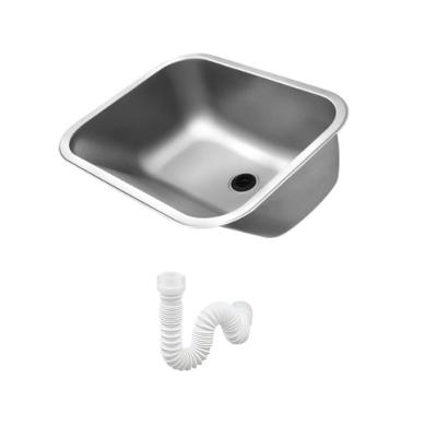 Tanque Monobloco Polido 32 Litros Docol 55x45x23 cm com Sifão Sanfonado Universal Simples 1.1/2"