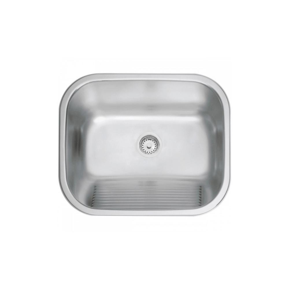 Tanque Em Inox De Encaixe Hera 40x40 Com Válvula  3.1/2 Acetinado Tramontina com Sifão Sanfonado Universal Simples 1.1/2" - 5