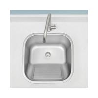 Tanque Em Inox De Encaixe Hera 40x40 Com Válvula  3.1/2 Acetinado Tramontina com Sifão Sanfonado Universal Simples 1.1/2"