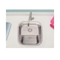 Tanque Em Inox De Encaixe A304 Hera 23l 40x40cm Com Válvula 94403/407 Polido  Tramontina com Sifão Sanfonado Universal Simples 1.1/2"