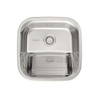 Tanque Em Inox De Encaixe A304 Hera 23l 40x40cm Com Válvula 94403/407 Polido  Tramontina com Sifão Sanfonado Universal Simples 1.1/2" - 5