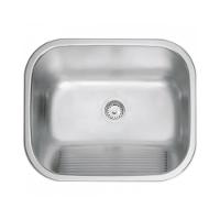 Tanque Em Inox De Encaixe Hera 50x40cm  3.1/2' Com Válvula 94400/107 Acetinado Tramontina com Sifão Sanfonado Universal Simples 1.1/2" - 5