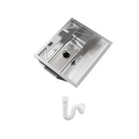 Tanque De Embutir Inox Polido GhelPlus 500 48L 608X536X265Mm com Sifão Sanfonado Universal Simples 1.1/2" - 1