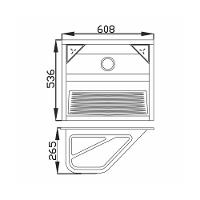 Tanque De Embutir Inox Polido GhelPlus 500 48L 608X536X265Mm com Sifão Sanfonado Universal Simples 1.1/2" - 5