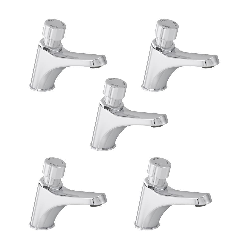 Kit 5 Torneira Para Lavatório Automática De Mesa Decamatic Eco 1173c Cromada Deca - 1