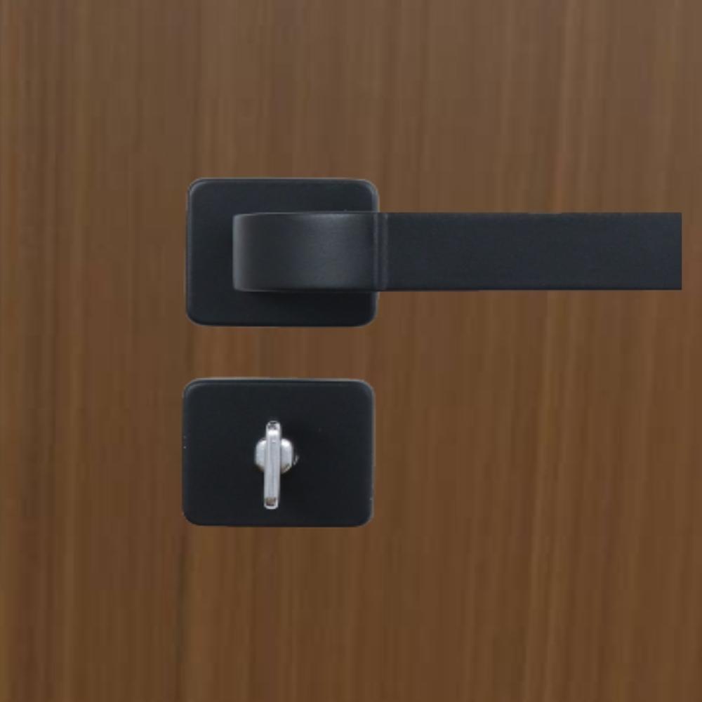 Kit 3 Fechaduras Para Banheiro Roseta Módena Preto Fosco MGM 40mm - 3