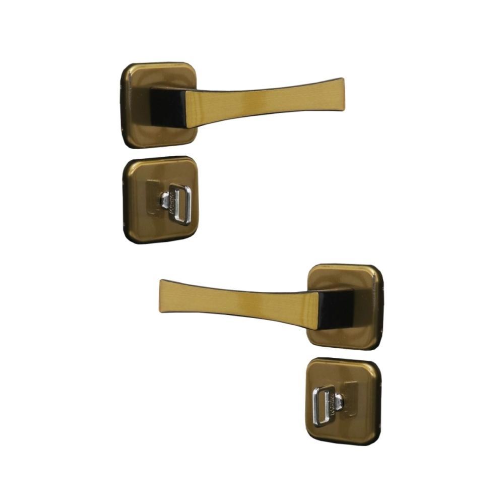 Kit 3 Fechadura Paris Banheiro Bronze Latonado 4cm MGM - 5