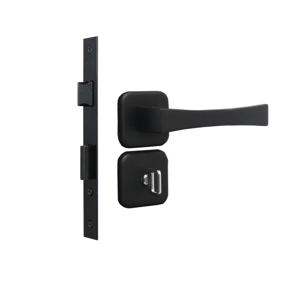 Kit 3 Fechadura Paris Banheiro Preto Fosco 4cm MGM - 6