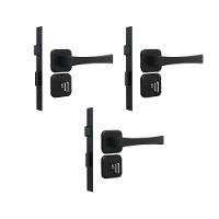 Kit 3 Fechadura Paris Banheiro Preto Fosco 4cm MGM - 1