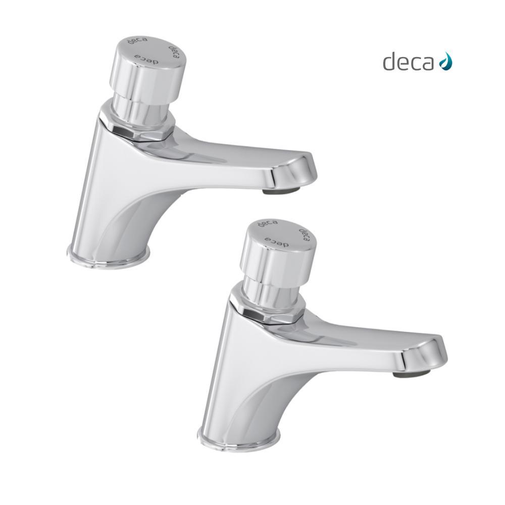 Kit 2 Torneira Para Lavatório Automática De Mesa Decamatic Eco 1173c Cromada Deca - 1