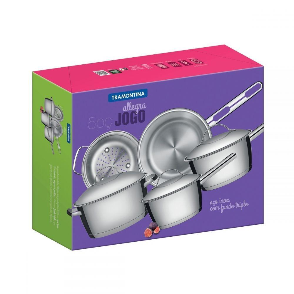 Jogo De Panelas Em Inox Allegra Com 5 Peças 65650/280 Tramontina - 3