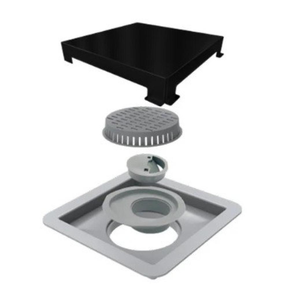 Ralo Square Tampa Black Matte Linear Acessórios 15x15cm - 1