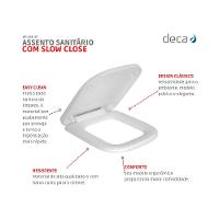 Assento Sanitário De Plástico Amortecido Quadra Ap215 Branco Deca - 3