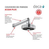 Chuveiro De Parede Redondo Acqua Plus Tubo Reto Are Cromado Deca - 4