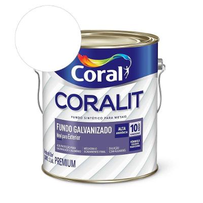 Complemento Esmalte Coralit Fundo Galvanizado Fosco Branco 3.6l Coral