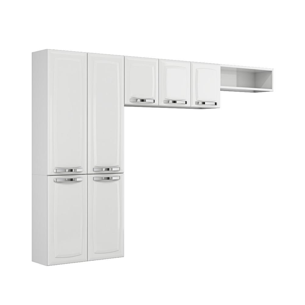 Kit Cozinha De Aço Rose 1,65x2,45m Com 7 Portas E 1 Nicho Branco Itatiaia - 1