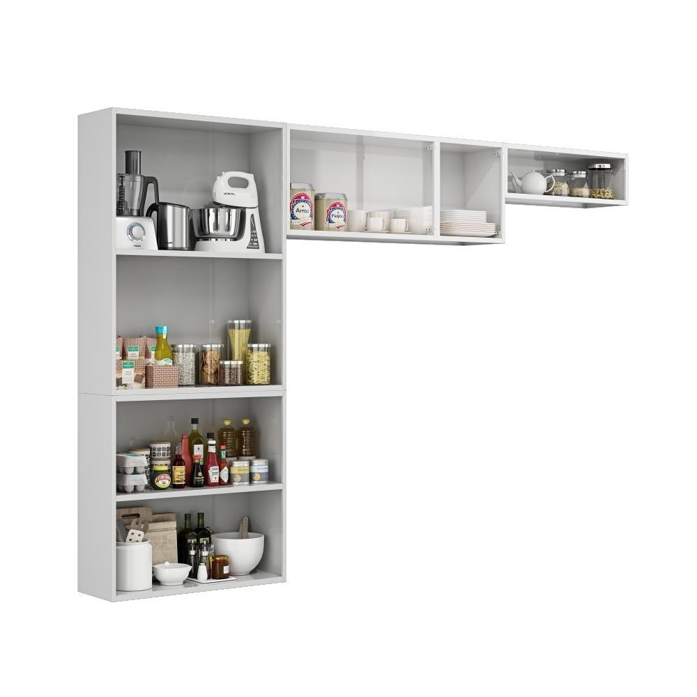 Kit Cozinha De Aço Rose 1,65x2,45m Com 7 Portas E 1 Nicho Branco Itatiaia - 2