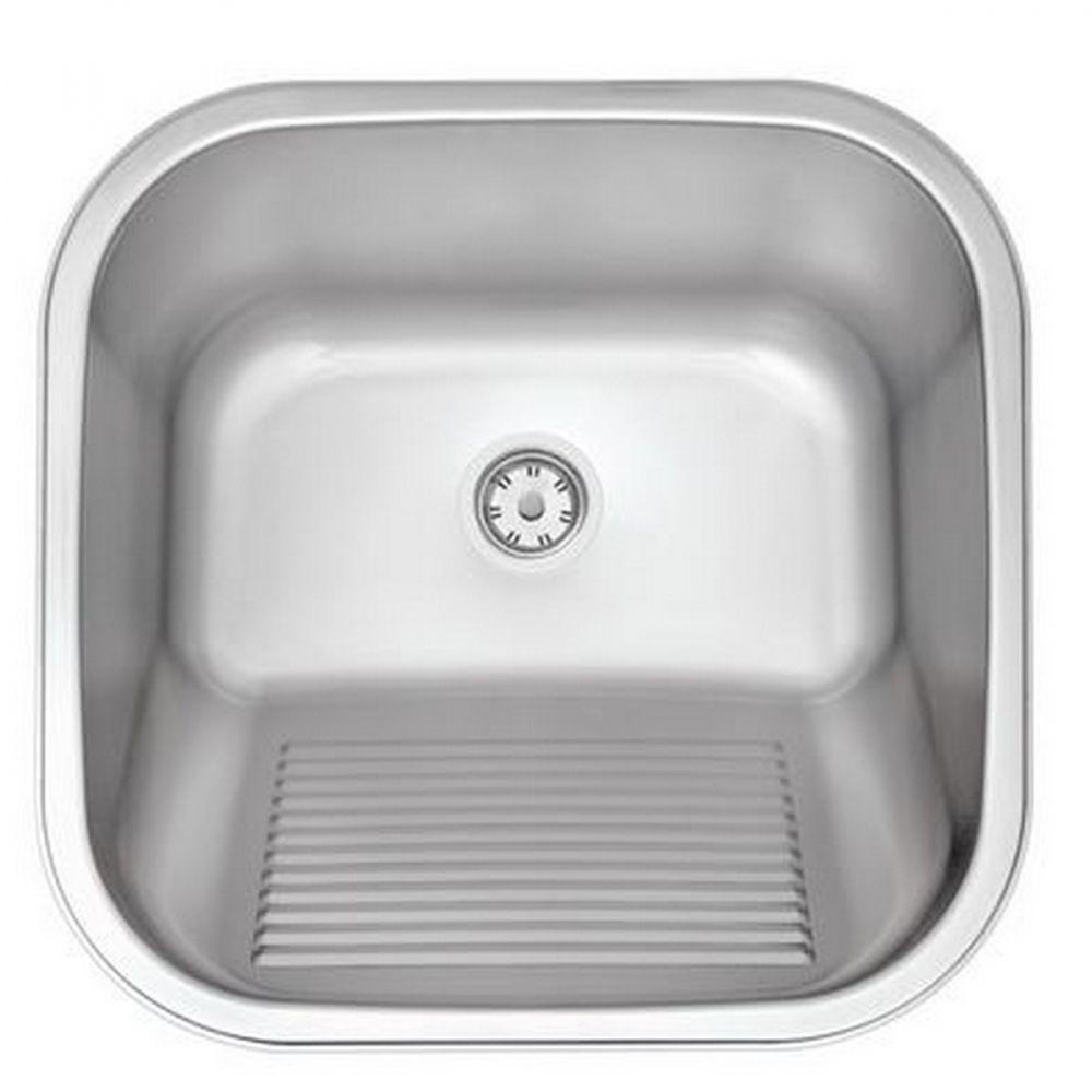 Tanque Em Inox De Encaixe Hera Com Válvula  3.1/2 Acetinado Tramontina 40x40cm  - 1