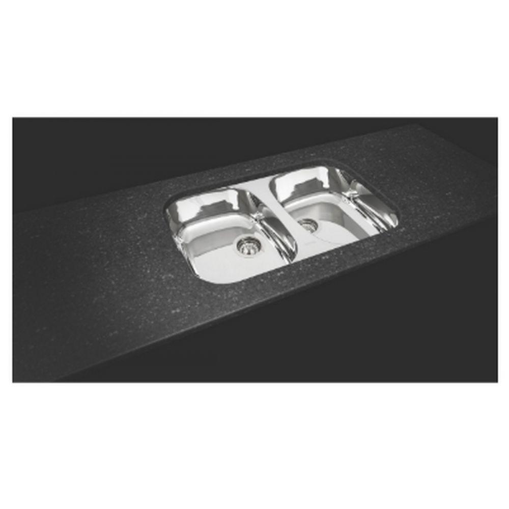 Cuba Dupla Em Aço Inox Com Válvula Isis Alto Brilho Tramontina 72x40x15cm - 2