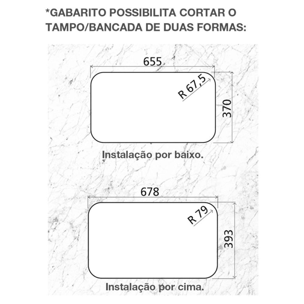 Cuba De Inox Dupla Retangular Isis Perfecta Com Válvula Polido Tramontina 69x40cm - 5