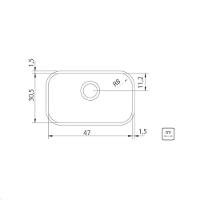 Cuba De Embutir Lavínia Com Válvula Em Aço Inox Acetinado Tramontina 47x30cm - 4