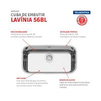 Cuba De Inox N2 Com Válvula Lavínia Alto Brilho Tramontina 56x34x17cm