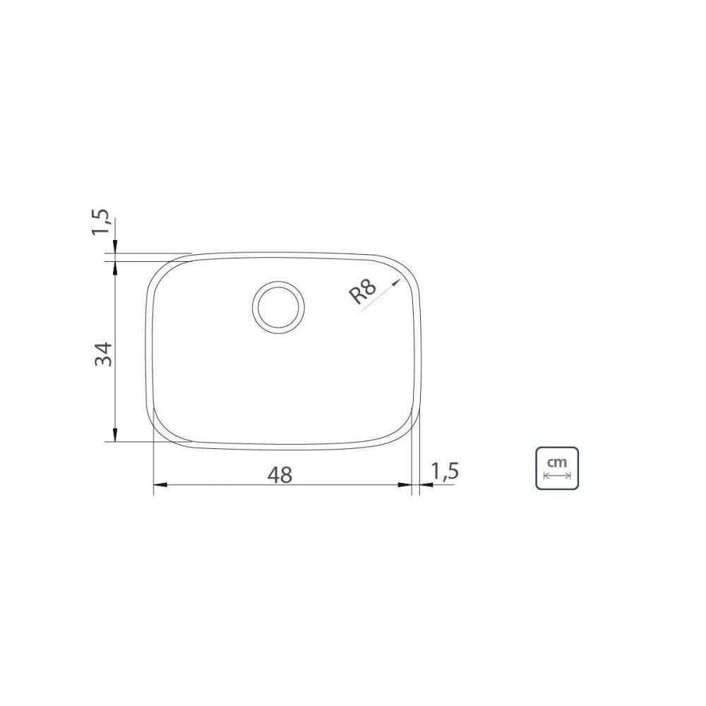 Cuba De Embutir Lavínia 48 BL Acetinado Tramontina 48x34cm - 3