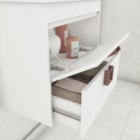 Gabinete Para Banheiro Com Lavatório E Espelho Lírio Branco MGM Móveis 59cm - 6