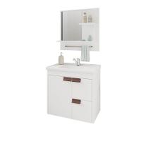 Gabinete Para Banheiro Com Lavatório E Espelho Tulipa Branco MGM Móveis 59cm - 1